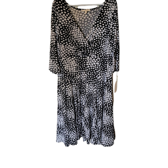 Haani Woman 3x plus size fit and flare midi dress. Black and white . - Picture 1 of 5